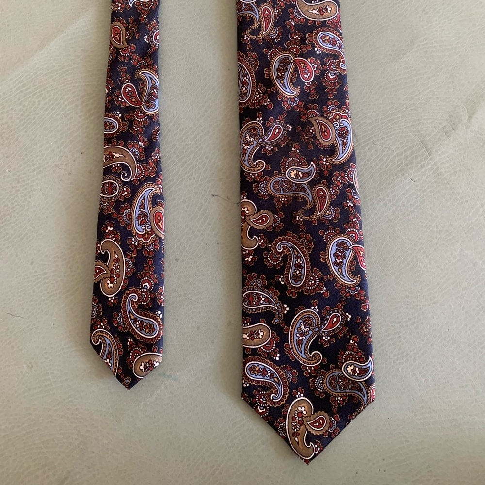 Dior Paisley Tie in Navy and Red